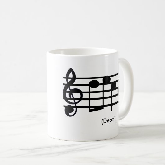 "Decaf" Treble Clef Mok (Voorkant rechts)