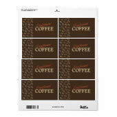 Decaffeinated Coffee Label – Retro Coffee Beans (Full Sheet)