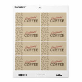 Decaffeinated Coffee Label – Retro Coffee Beans (Full Sheet)