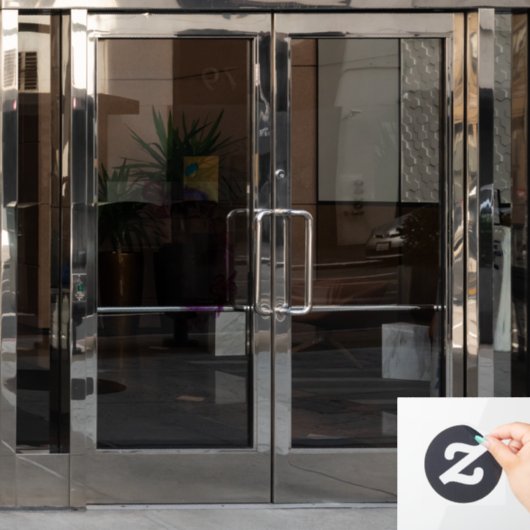 Décal et autocollant mariage Monogramme (Porte de bureau)