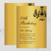 Décalage Grand Ballroom Anniversaire Invitation or (Devant / Derrière)