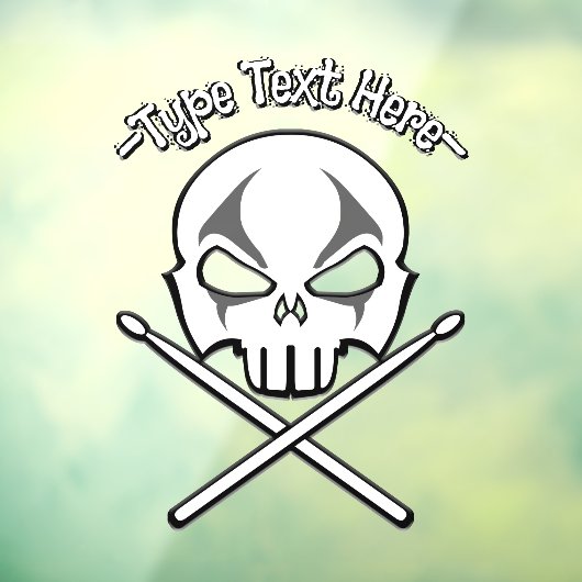 Decale rock & Roll Personalize Drummer Window Deca Raamsticker (Vel 3)