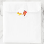 Decale van het hoofd van Fiery Devil Ronde Sticker (Tas)