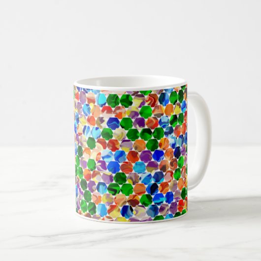 Décaler Hexagons tourner 11oz Mug (Devant droit)