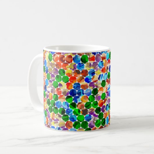 Décaler Hexagons tourner 11oz Mug (Devant gauche)