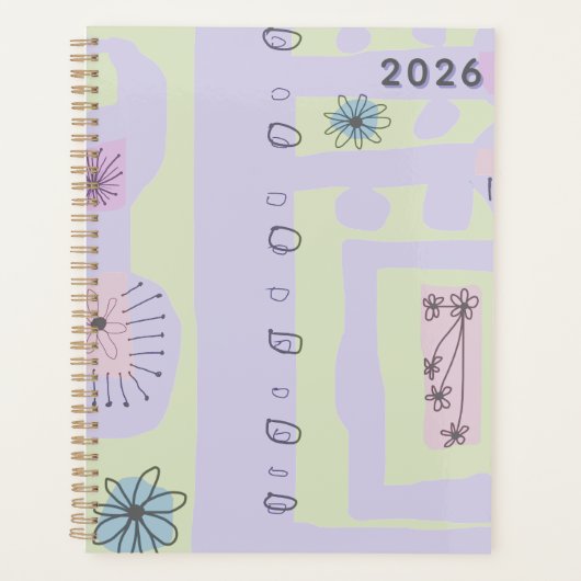 Décalque floral imprimé ethnique violet clair vert (Devant)
