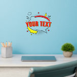 Décalque Mural Ajoutez votre propre texte ou nom ici! Pop Art Com<br><div class="desc">Votre propre nom ou texte sur ce Décal Art Pop Rouge Jaune - Celui-ci est imprimé sur un support transparent sans bordure blanche autour du texte - Si vous voulez la bordure blanche, choisissez simplement le Processus d'impression comme "Conception opaque" (pas Automatique Opaque) pour une fine bordure blanche autour des...</div>