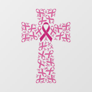 Décalque Mural Croix du ruban de sensibilisation au cancer du sei