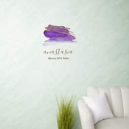 Décalque Mural Elégant Glam Gold Purples Beauté SPA Salon