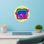 Décalque Mural LOVE Hearts, Purple Blue Green Cream, Pop Art 12"<br><div class="desc">LOVE Hearts in Purple Blue Green on Cream Arrière - plan - - a Great Pop Art Wall Decal - - Changez la taille de ces décalcomanies en changeant la taille de la feuille de décal - 4 tailles - de 12" x 12" à 36" x 36" - - Ces...</div>