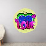 Décalque Mural LOVE Hearts, Purple Blue Green Cream, Pop Art 50"<br><div class="desc">LOVE Hearts in Purple Blue Green on Cream Arrière - plan - - a Great Pop Art Wall Decal - - Changez la taille de ces décalcomanies en changeant la taille de la feuille de décal - 4 tailles - de 12" x 12" à 36" x 36" - - Ces...</div>