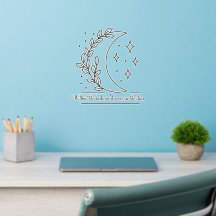 Lune simple et étoile Décor mural