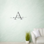 Décalque Mural Monogramme calligraphie minimaliste Nom de famille<br><div class="desc">Calligraphie minimaliste Monogramme Nom de famille Décal mural</div>