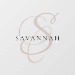 Décalque Mural Monogramme moderne élégant Nom de flush de script<br><div class="desc">Le design tendance et élégant présente votre initiale dans un magnifique script de calligraphie avec des fioritures qui entourent votre nom. Ce design est dans la combinaison rose et noir (choisissez n'importe quelle couleur que vous souhaitez sous "modifier en utilisant l'outil de conception" au bas du menu de personnalisation). Décor...</div>