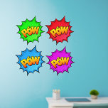 Décalque Mural Pow Burst, sur Green Red Blue Purple, Pop Art 36"<br><div class="desc">Pow Burst en Jaune sur Vert Rouge Bleu et Violet - une Grande Décale murale d'Art Pop - - Changez la taille de ces décalcomanies en changeant la taille de la Feuille de Décale - 4 tailles - de 12" x 12" à 36" x 36" - - Ces décalcomanies sont...</div>