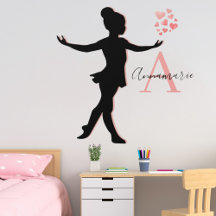 Silhouette de Ballerine Mignonne Monogramme Nom Ro