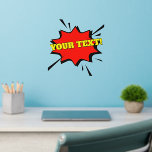 Décalque Mural Votre nom Texte sur Red Burst, Pop Art 12"<br><div class="desc">Ajoutez le nom de texte etc vous voulez sur ce Décal Mur d'Art Red Burst Pop - - Changez la taille de ces décalcomanies en changeant la taille de la Feuille de décal - 4 tailles - de 12" x 12" à 36" x 36" - - Ces décalcomanies sont imprimées...</div>