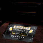 Décalques De Sol Salades et bières à 80 ans Décals d'anniversaire<br><div class="desc">Célébrez votre 80e anniversaire avec style avec ce tableau de bord rustique "Cheers and Beers" design de salon de salon vintage. Conception composite par Holiday Hearts Designs (droits réservés).</div>
