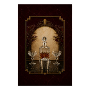 Decanter Stilleven Art Deco Poster Bar Kunst Perfect Poster
