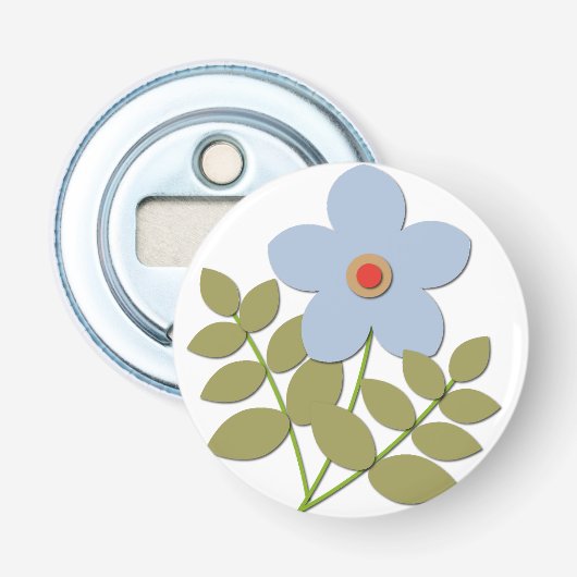 Décapsuleur С simple fleur bleue (Devant)