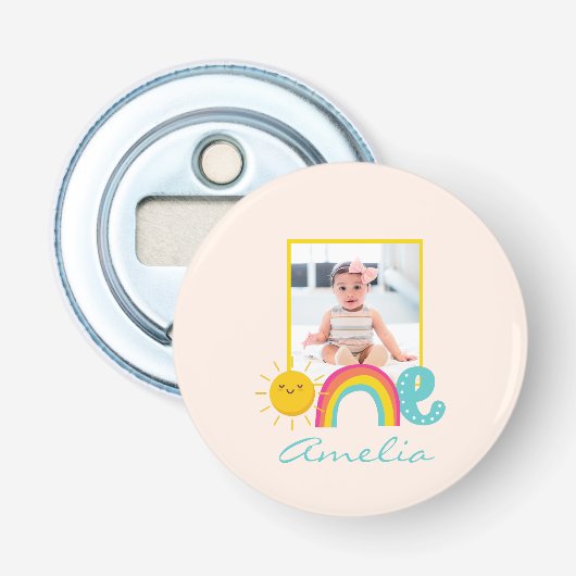 Décapsuleur 1er Anniversaire Favoriser Photo et nom personnali (Devant)