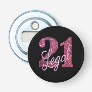 Décapsuleur 21 et juridique Fun Pink Faux Parties scintillan