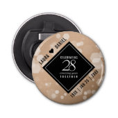 Décapsuleur 28e anniversaire du Mariage de lin élégant (Devant)