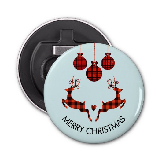 Décapsuleur 2 cerfs de Noël saut de style rustique (Devant)