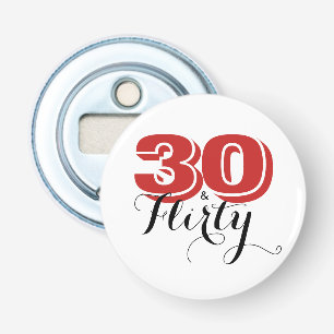 Décapsuleur 30e anniversaire 30 et FLIRTY moderne rouge et noi