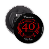 Décapsuleur 40e ANNIVERSAIRE Mariage RUBY (Devant)