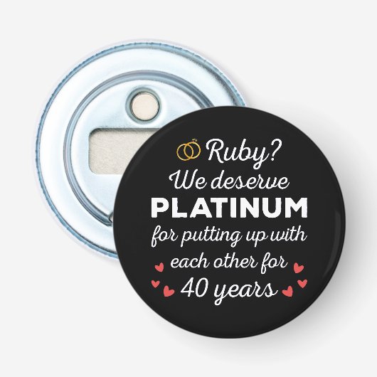 Décapsuleur 40ème anniversaire du Mariage I - Ruby Funny Coupl (Devant)