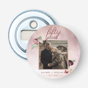 Décapsuleur 50 ans Mariage Anniversaire Rose Parties scintilla