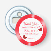 Décapsuleur 50e anniversaire Merci Coeurs rouges (Devant)