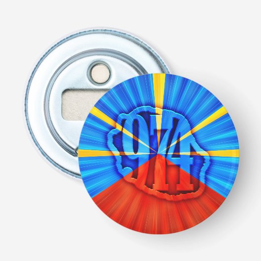 Décapsuleur 974 Ile de la Réunion - Drapeau réunionnais (Devant)