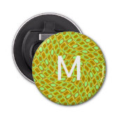 Décapsuleur Abstract geometric swirl retro lime pattern (Devant)