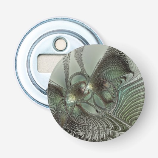 Décapsuleur Abstrait Olive Sage Green Grey Fractal Art Imagina (Devant)