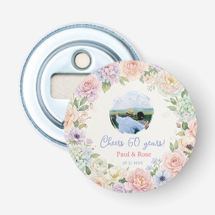 Décapsuleur acclamations 60 ans violet rose pastel floral phot