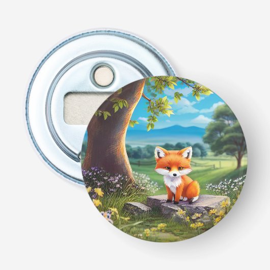 Décapsuleur Adorable Renard assis sous l'arbre (Devant)