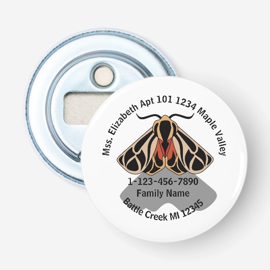 Décapsuleur Adresse de la famille de la teigne perdue (Devant)