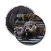 Décapsuleur **"Adrift in Love : Mummy and Baby Otter"** (Devant)