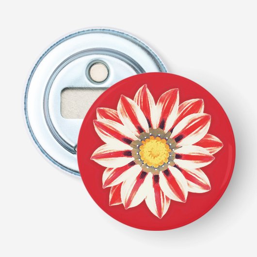 Décapsuleur Afrique / Gazania - Rouge et blanc rayé (Devant)