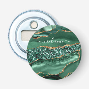 Décapsuleur Agate Green Gold Emerald Nom personnalisé Bottle O