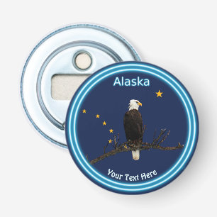 Décapsuleur Aigle royal d'Alaska et drapeau