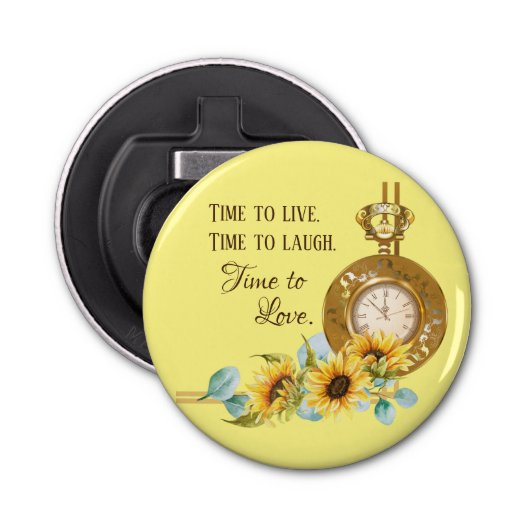 Décapsuleur Aimant de mariage de tournesol (jaune) (Devant)
