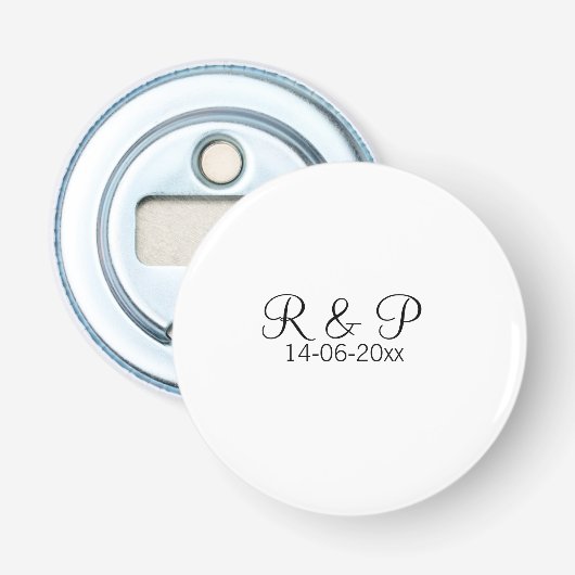 Décapsuleur Ajouter monogramme du nom du couple ajouter date a (Devant)