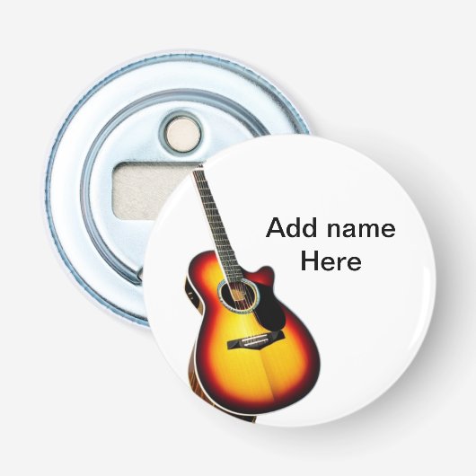 Décapsuleur Ajouter votre nom texte brun acoustique guitare éd (Devant)