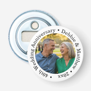Décapsuleur Ajoutez votre propre photo de couple 40e anniversa
