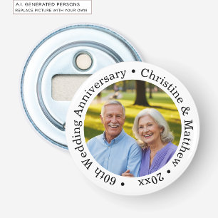 Décapsuleur Ajoutez votre propre photo de couple 60e anniversa