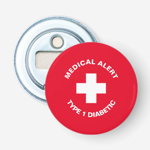 Décapsuleur Alerte Médicale personnalisée rouge diabétique