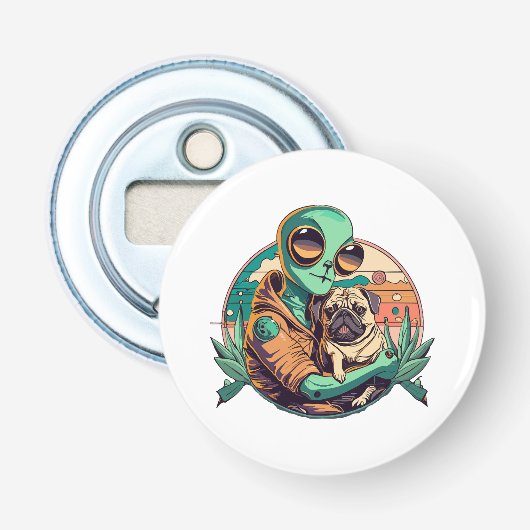 Décapsuleur Alien et Pug (Devant)